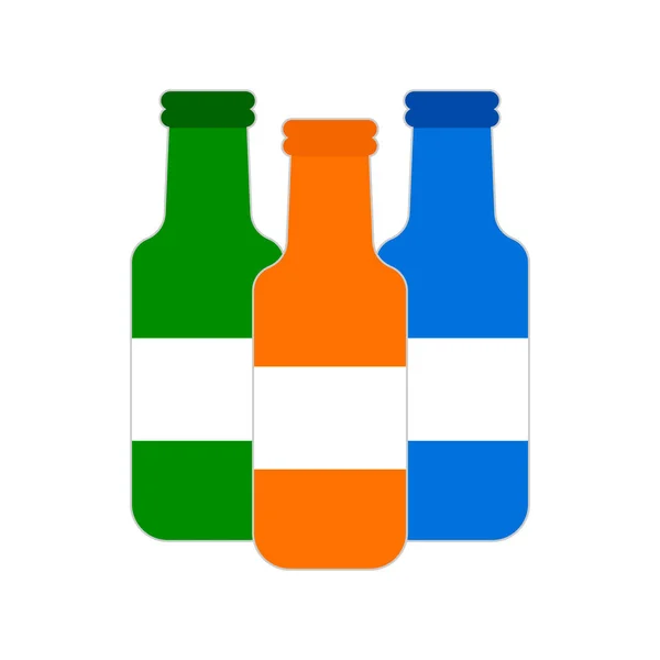 Three Colorful Bottle Icons Editable Vector — Vetor de Stock