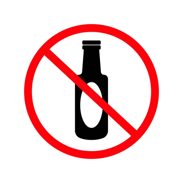 Wine Bottle Ban Icon Prohibit Discarding Bottles Waste Disposal Warning — Stock vektor