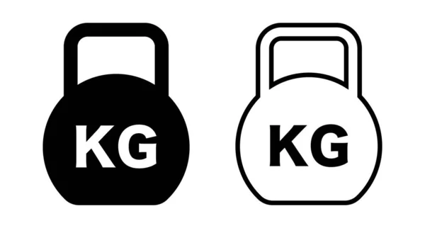 Kilogram Weight Icon Set Kettlebell Icon Set Weight Training Editable — Image vectorielle