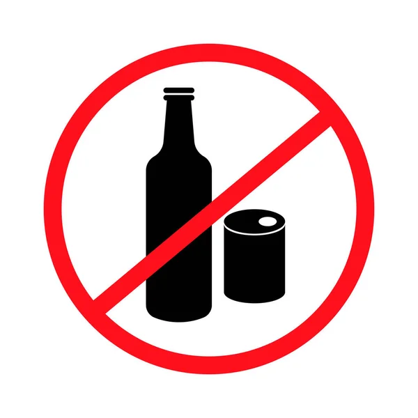 Alcohol Prohibited Icon Alcohol Allowed Icon Bottle Can Silhouette Icon — Stock vektor