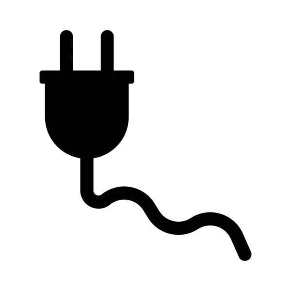 Outlet Silhouette Icon Power Plug Charging Outlet Editable Vector — Vettoriale Stock
