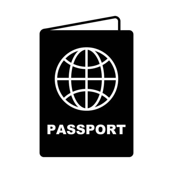Passport Book Silhouette Icon Passport International Travel Editable Vector — ストックベクタ