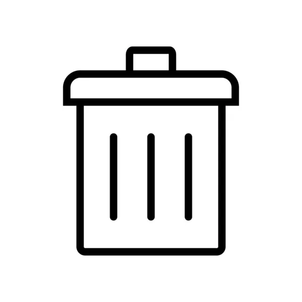 Garbage Can Wastebasket Editable Vector — Vetor de Stock