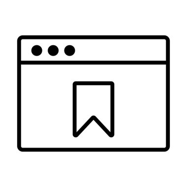 Window and bookmark icon. Browser bookmark. Editable vector.
