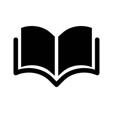 Open book silhouette icon. Reading. Study and learning. Editable vector.