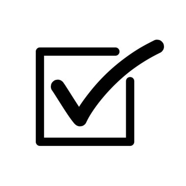 Check box silhouette icon. Check mark. Tick. Editable vector.