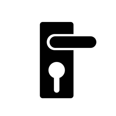 Door lock silhouette icon. Home security icon. Entrance security. Editable vector.