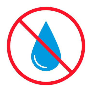 Water prohibition sign. Water supply and moisture. Editable vector.