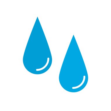Glossy water droplet icon. Water and sweat. Editable vector.