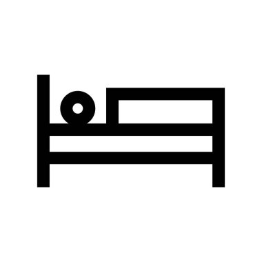 Icon of a person sleeping in bed. Recuperation in hospital or at home. Editable vector.
