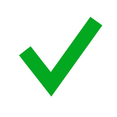 Check mark symbol. Tick symbol. Survey selection sign. Editable vector.