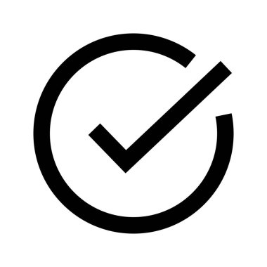 Round check mark symbol. Tick symbol. Editable vector.