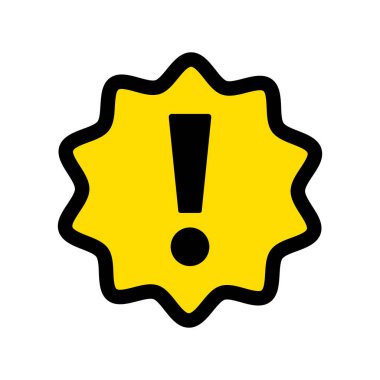 Warning icon with zigzag balloon. Danger sign. Warning alert. Editable vector.