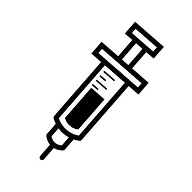 Syringe icon. Medical injection. Prophylactic injection. Medical treatmenticon. Editable vector.