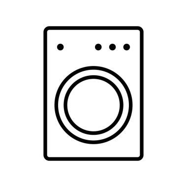 Drum-type washing machine icon. Dryer and Washer. Editable vector.