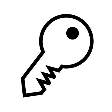 Basit anahtar simgesi. Güvenlik ve kilit simgesi. Düzenlenebilir vektör.