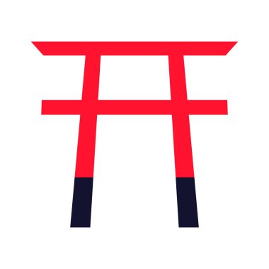 Tapınağın Torii ikonu. Japonya 'nın Torii kapısı. Düzenlenebilir vektör.
