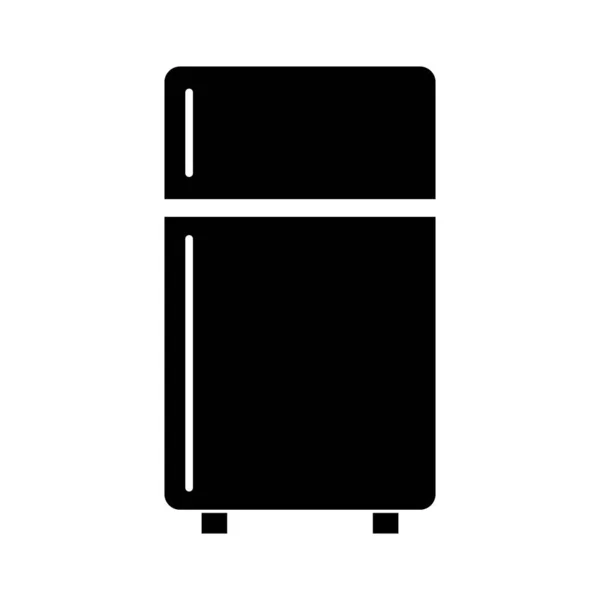 Buzdolabı Silueti Simgesi Dondurucu Buzdolabı Buzdolabı Düzenlenebilir Vektör — Stok Vektör