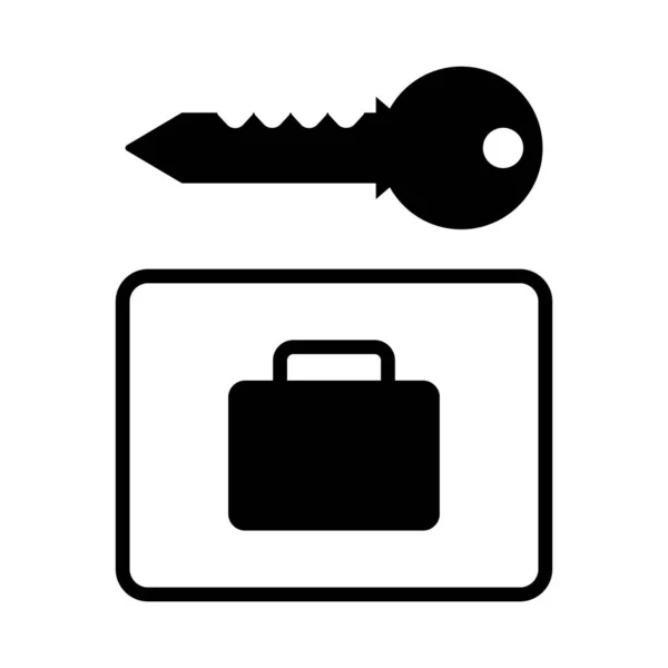 Σημάδι Κλειδαριάς Κλειδί Και Αποσκευές Εικονίδιο Επεξεργάσιμο Διάνυσμα — Διανυσματικό Αρχείο