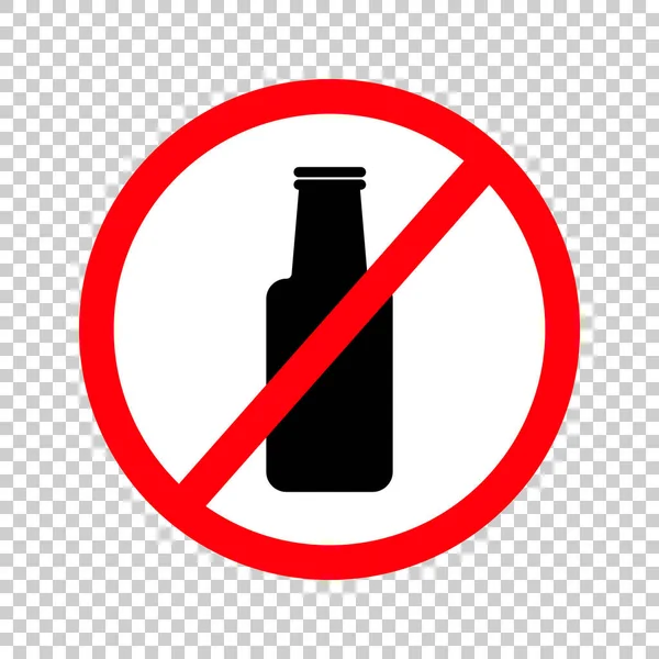 Vinflaska Och Förbudsskylt Förbudsskylt För Alkohol Redigerbar Vektor — Stock vektor