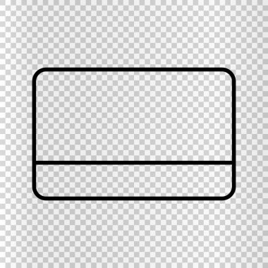 Şeffaf arkaplanda kart simgesi izole edildi. Kredi kartı ve kimlik. Düzenlenebilir vektör.