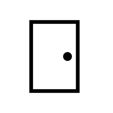 Basit bir kapı simgesi. Giriş. Düzenlenebilir vektör.