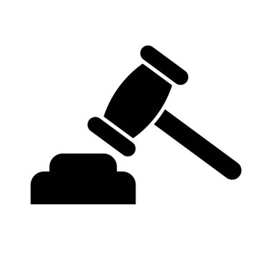 Duruşma ya da yargılama çekici. Gavel. Düzenlenebilir vektör.