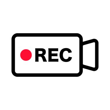 Kamera ikonu kaydediliyor. Video kaydı. REC. Düzenlenebilir vektör.