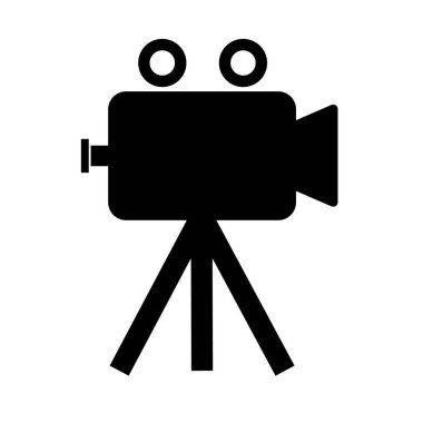 Tripod ve film kamerası. Sinematografi. Düzenlenebilir vektör.