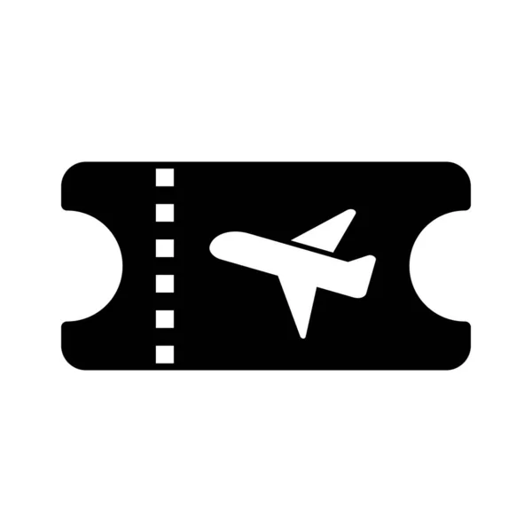 Ikona Sylwetki Biletu Lotniczego Bilet Lotniczy Bilet Lotniczy Wektor Edytowalny — Wektor stockowy