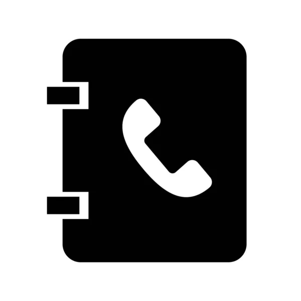 Telefon Rehberi Siluet Simgesi Bağlantı Kur Düzenlenebilir Vektör — Stok Vektör