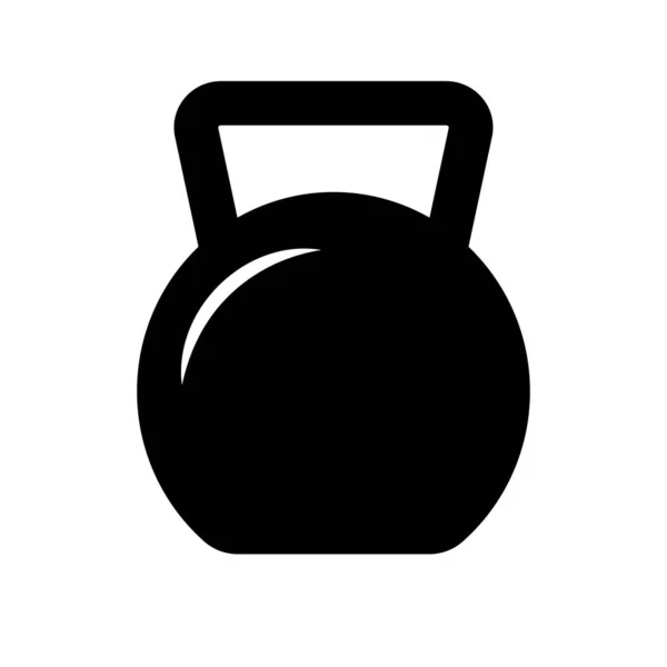 Kettlebell Simgesi Kas Antrenmanı Ağırlık Çalışması Düzenlenebilir Vektör — Stok Vektör