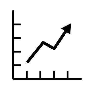 Ölçeklendirilmiş grafik simgesi. Çizelge yükseliyor. Düzenlenebilir vektör.