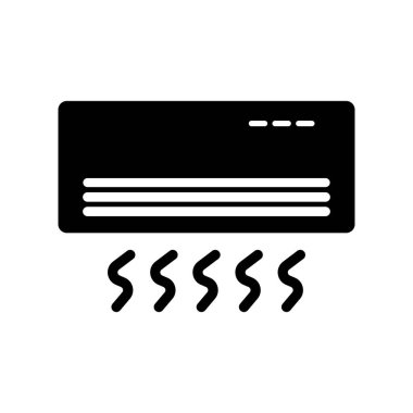 Klima ve rüzgar silueti simgesi. Klima simgesi. Düzenlenebilir vektör.