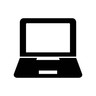 Pistli dizüstü bilgisayar silueti simgesi. Düzenlenebilir vektör.