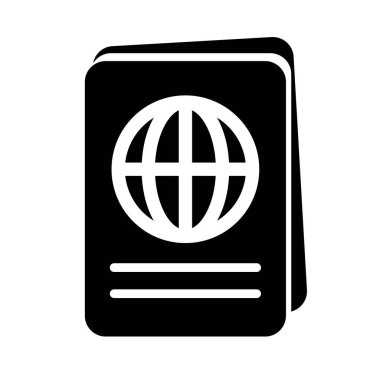 Pasaport siluet simgesi. Uluslararası seyahat için kimlik kartı. Seyahat ediyorum. Düzenlenebilir vektör.