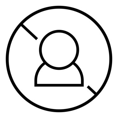 Basit kullanıcı bloğu işareti. İzinsiz giriş yok, tehlikeli kişiler yok. Düzenlenebilir vektör.