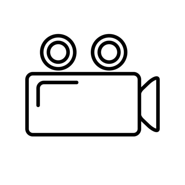 Einfache Filmkamera Ikone Filmkamera Editierbarer Vektor — Stockvektor