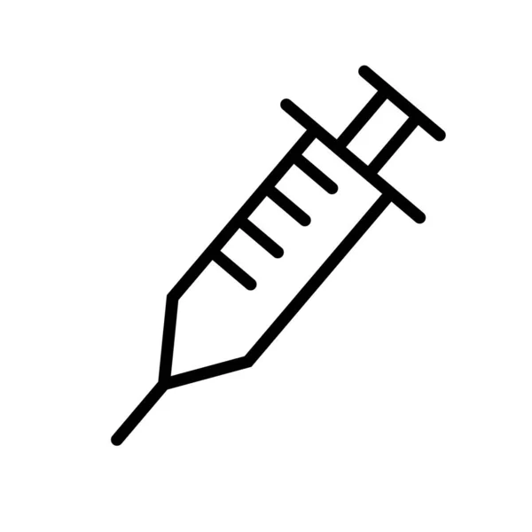 Simple Syringe Icon Coronavirus Vaccine Prophylaxis Injection Editable Vector — Stock Vector