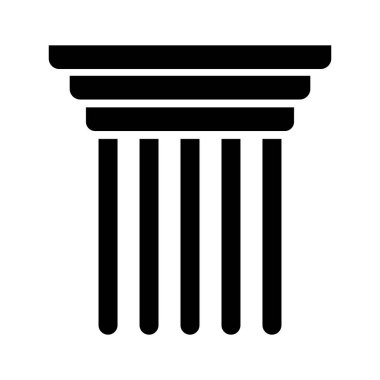 Sütun logosu. Tapınağın direği. Düzenlenebilir vektör.