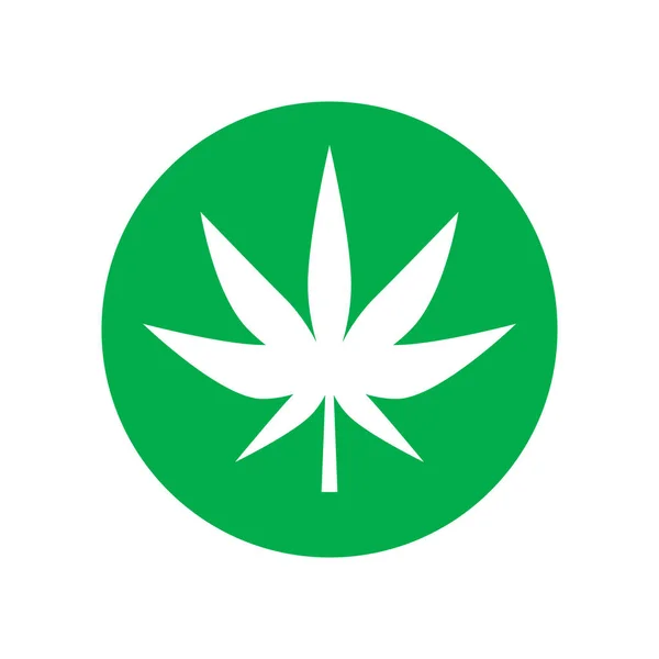 Icône Feuille Marijuana Ronde Drogue Feuille Cannabis Vecteur Modifiable — Image vectorielle