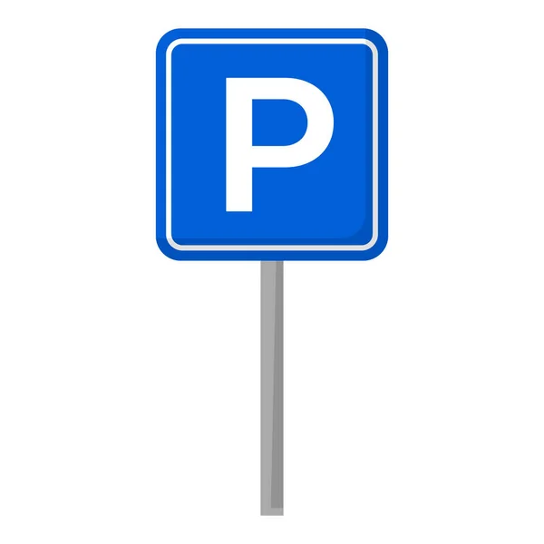 Señal Estacionamiento Poste Zona Aparcamiento Aparcamiento Para Coches Bicicletas Vector — Vector de stock