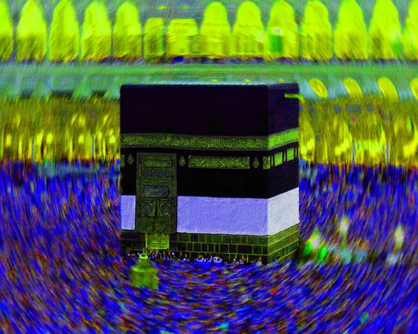 Kaaba Sharif Pintura Óleo Obra Arte — Fotografia de Stock