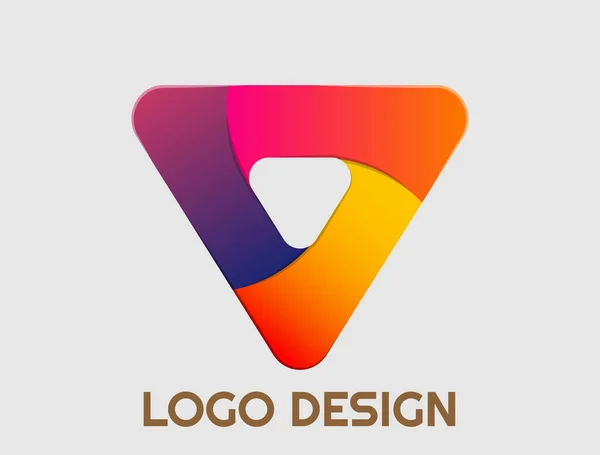 Design Logotipo Profissional Colorido Ajustável — Vetor de Stock