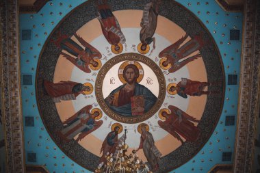 ODESSA, UKRAINE - 18 Ocak 2015: Ukrayna Ortodoks Kilisesi Saint Mary Magdalene iç mimarisi.