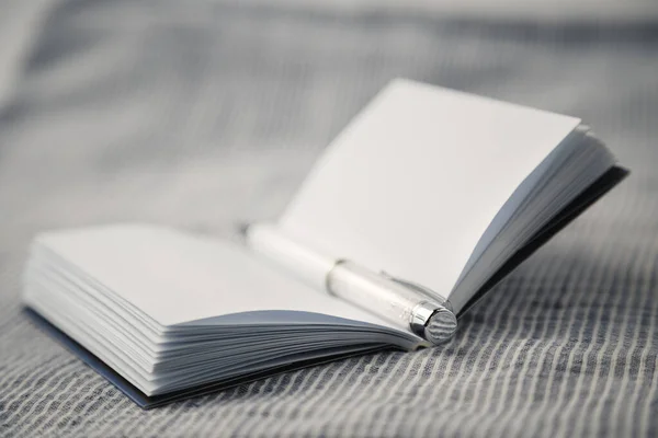 White Opened Notebook Material Background — Foto Stock