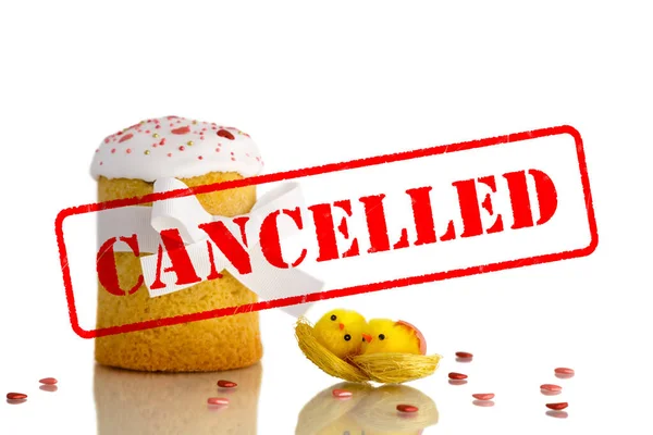 Cancellation Easter Celebration Because Coronavirus Quarantined Easter Stay Home Concept — Foto Stock