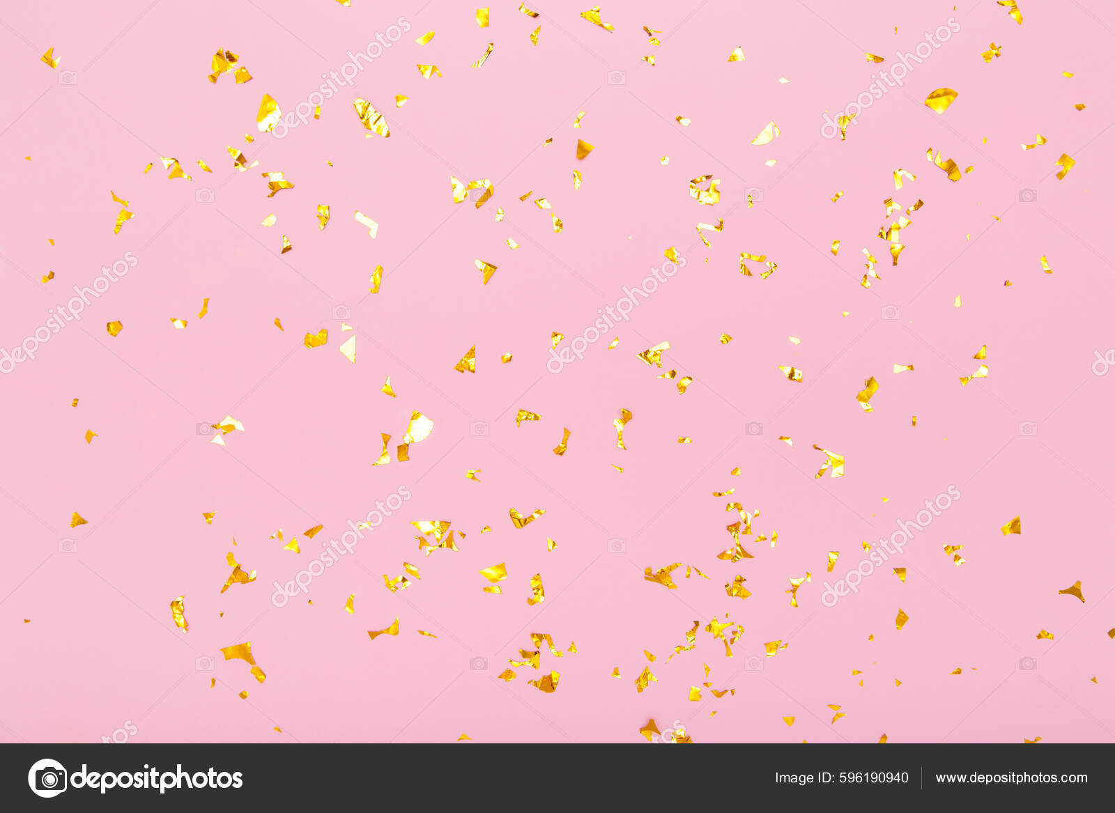 Golden Glitter Confetti Sparkles Pastel Pink Background Flat Lay Top Stock  Photo by ©IrynaBudanova 596190940