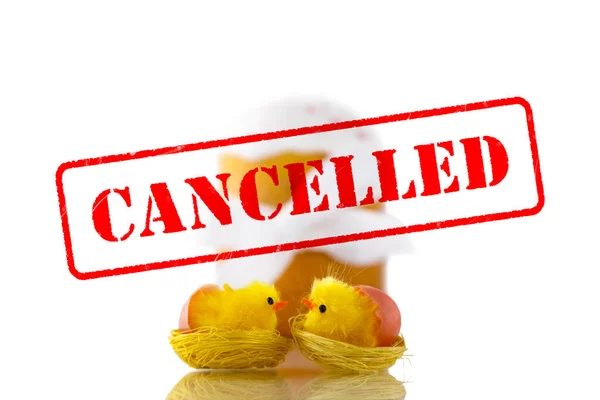 Cancellation Easter Celebration Because Coronavirus Quarantined Easter Stay Home Concept — Foto Stock