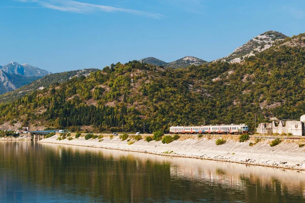 View Dam Train Railway Bar Belgrade Lake Skadar Montenegro National — Stock Fotó
